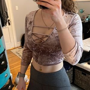 Pink cropped capri sleeve